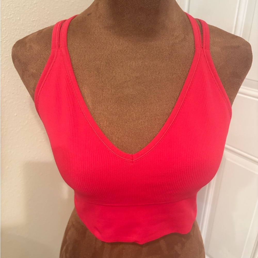 DSG Women's Red Ribbed Crop Top
